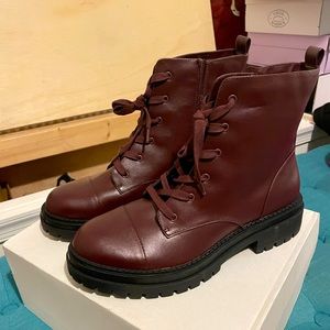 Dark Burgundy Lug sole Bootie